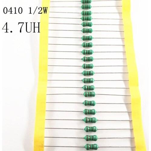 50pcs/lot 1/2W Chromatic ring inductor DIP 0410 4.7UH AL0410-4R7 0.5W inductance