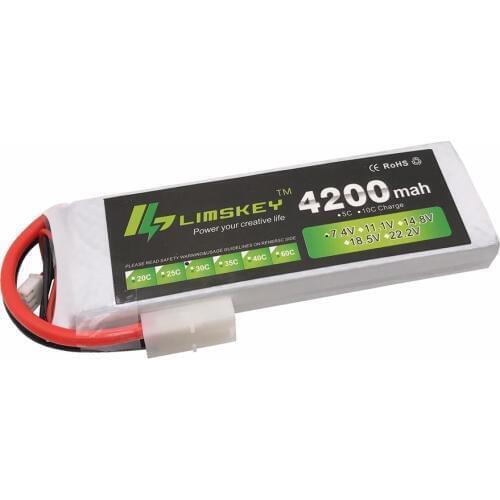 Limskey POWER 7.4V 4200mAh 25C 2S LiPo Battery With T/XT60 Plug for RC Car Airplane Helicopter 7.4 V 4200 mah 2S Lipo Battery