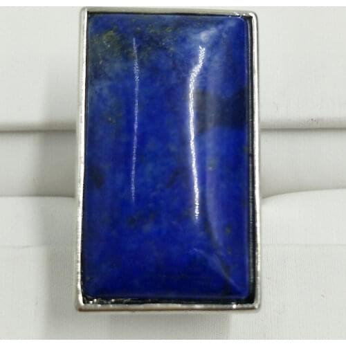 Free Shipping Beautiful jewelry Lapis Lazuli Women Men Art Oblong Bead Ring 7~12" Adjust Size PC5649