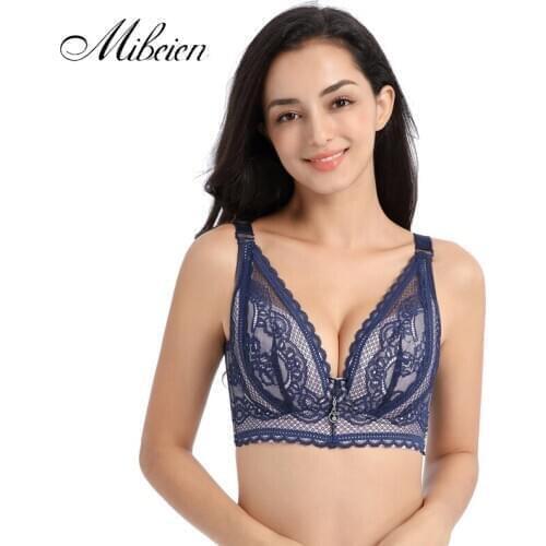 Oversized bra thin without sponge sexy lingerie for women Fat mm100 kg steel support gathered push up bra