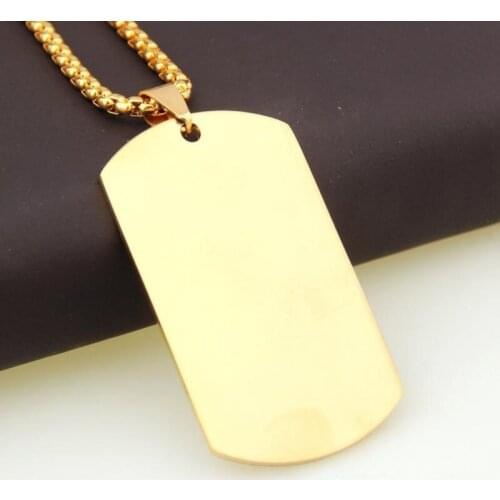 Rock Punk High Quality Metal Real Male Square Sequins Pendant Chain Necklace Fashion Prom Biker Jewelry