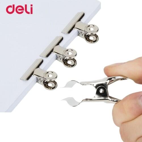 Deli 6size 6pcs/lot spring for School Cute Student Supply quality round clamp desk file Binder Small Metal Paper Clip