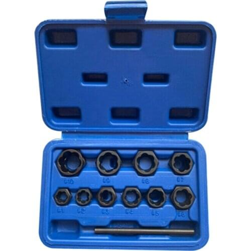 11Pcs Daed Lug Nut and Lock Remover Twist Socket Set Screw Extractor Tools