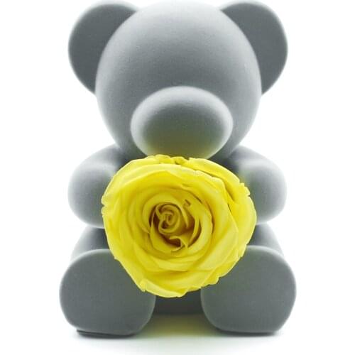 Art Ornament Rose Bear Yellow Forever Flower Valentines Day Gift Art Craft Gift 2021 New Year Gift