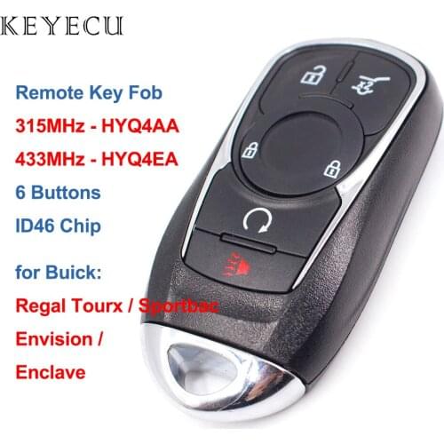 Keyecu Smart Remote Car Key Fob for Buick Envision Enclave Regal Sportback HYQ4AA HYQ4EA 13508406 135845 13521090 13506668