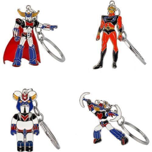 Cool New Japan Anime Mazinger Z Metal Keychain 6 Style UFO Robot Grendizer Logo Pendant Choker Car Keyring Men Boy Jewelry Gift