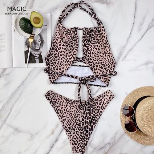 Hot Sexy European and American foreign trade leopard print ladies swimsuit bikini swimwear Beachwear Swimming Suit Swimwear