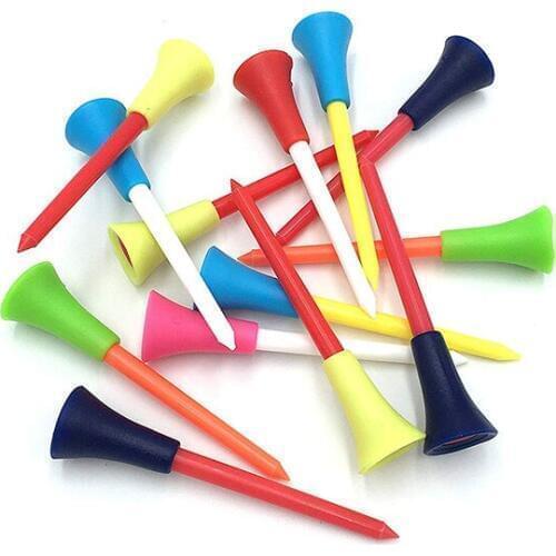Lotusflower Colorful 50 Pcs/lot Plastic 83mm Golf Tees Durable Rubber Cushion Top Tee Multi Tool Wholesale Golf Plastic Tees