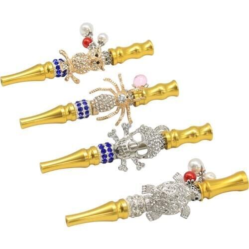 Metal Cigarette Holder Golden Animal Skull Headband Pendant, Ladies Circulating Filter Cigarette Holder Male Cigarette Holder