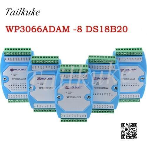 DS18B20 Temperature Acquisition Module 8 RS485 MODBUS Communication -WP3066ADAM