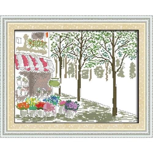 Florist two cross stitch kit 14ct 11ct print canvas hand sew cross-stitching embroidery DIY handmade needlework