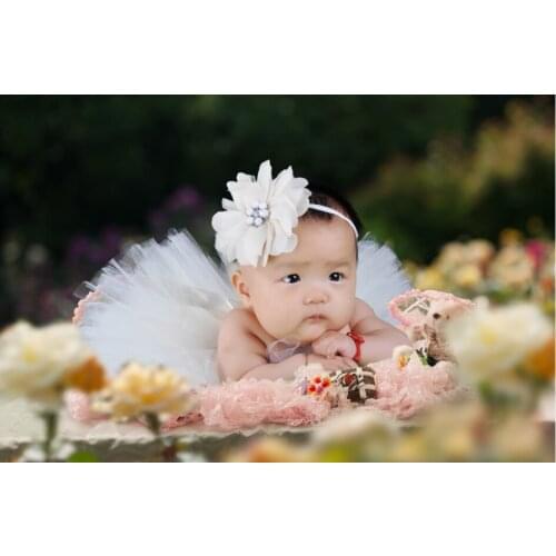 Newborn Tutu Skirt With Matching Flower Headband Stunning Newborn Photo Prop Girl Tutu Skirt 0-1m or 3-4Month
