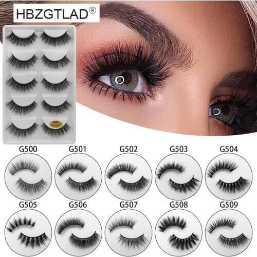 NEW 5pairs Natrual 3D Mink False Eyelashes 5 Pairs Make up Full Strip Lashes 3D Mink Lashes Fluffy faux cils Soft Maquiagem