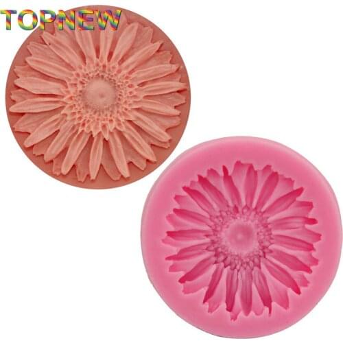 New Food-grade sunflower shaped Chocolate Fondant Candy Jello 3D silicone Mold soap Mould Cartoon Figre cake tools C1780