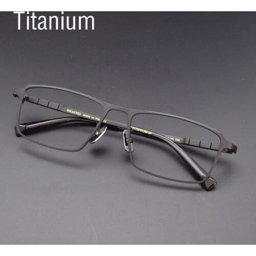 Pure Titanium Glasses frame men Titanium Alloy Prescription Eyeglasses Silver Super Light Spectacles Optical glasses frame