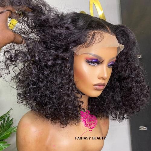 Deep Part 180 Density Silky Straight Bob Synthetic 13x6 Lace Frontal Wigs Black Color Hair Wigs for Fashion Women Daily Wear