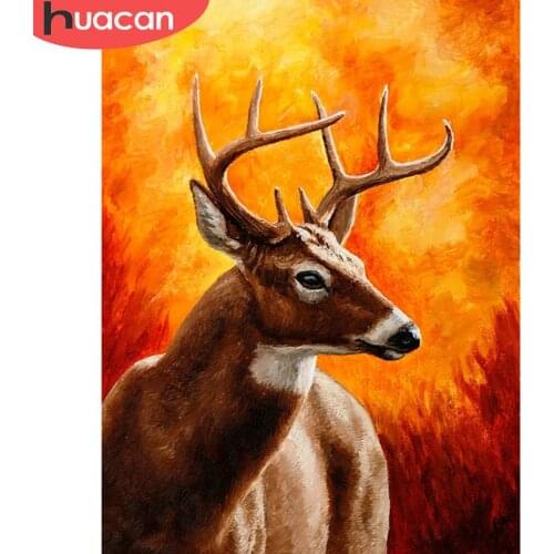 HUACAN Full Square/Round Diamond Painting Deer Needlework 5D DIY Diamond Embroidery Cross Stitch Animal Home Decor