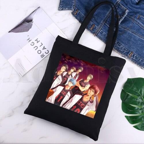 Hot Japanese Anime Kuroko No Basket Basketball Large Capacity Storage Handbag Shoulder Bag Tote Reusable Student Bookbag