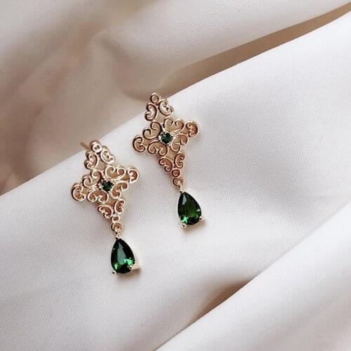 Huge Bud Vintage Earring 14k Gold Plated Brincos for Women Fashion CZ Stud Earrings Wedding Party Retro Luxury Jewelry Bijoux