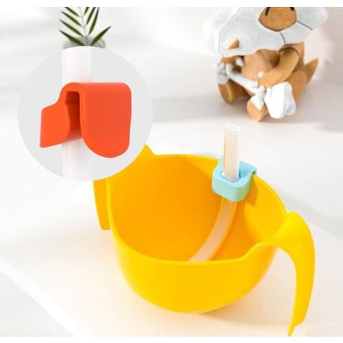Silicone Reusable Baby Children Spoon Drinking Water Straw Sucker With Buckle Infant Baby Feeding Straw Dishes Supplies