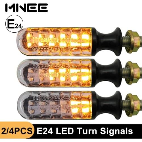 Motorcycle LED Turn Signals E24 LED Flashing Blinker Flowing Water Built-in Relay Turn Signal Light 12LED Auto Indicators