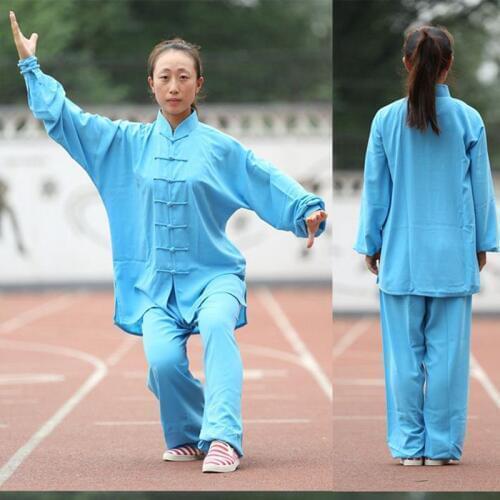 Tai chi Uniform Taiji Wushu Kung fu Clothing Kids Adults Martial arts Wing Chun Suit Cotton Uniform Long Sleeve