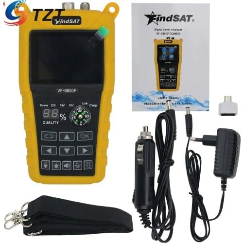 VF-6800 DVB-T2 DVB-S2 DVB-C Satellite Finder 2000mA Battery MPEG4 Sat Finder Meter 2.4 inch LCD DVB-T DVB-S HD Digital Satfinder