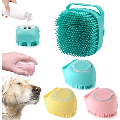 Jopet Pet Baby Massager Bath Brush Puppy Big Dog Cat Soft Safety Silicone Brushes Combs Grooming Scrubber Shower Brushes for Pet