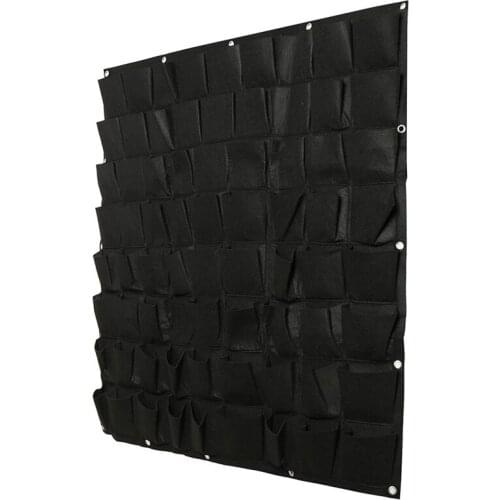 Vertical Wall Garden Planter 72 Pocket Planting Flower Greening Bag Hanging Pouch Outdoor Indoor Yard 1X1M Green