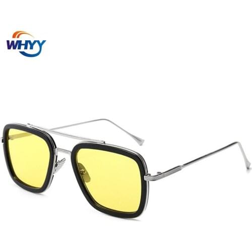 High Quality Iron Man Tony Stark Fishing Sunglasses Square Outdoor Sport Fishing Glasses Men Spider Glasses Sports Glasses
