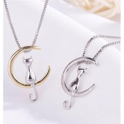 Jewelry Necklace Box Chain Fashion Cute Animal Gold Color For Women Pendant Metal Wedding Zinc Alloy Unisex Gift Cat
