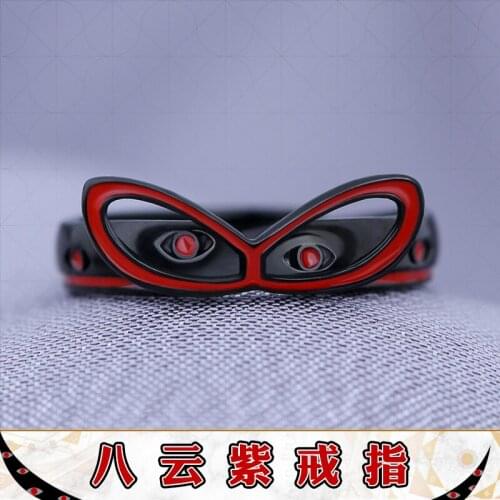 New HOT Anime Ring Saigyouji Yuyuko TouHou Project Bowknot 925 Sterling Silver Finger Gift Ring Adjustable Jewelry Cosplay Props