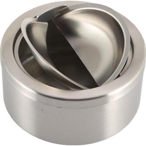 1pc Stainless Steel Ashtray Cigarette Lidded Ashtray Silver Windproof Ashtray with Lid