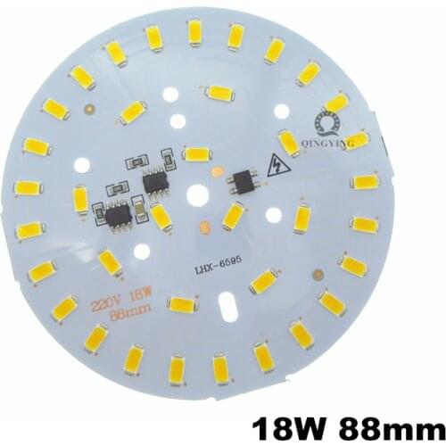 10pcs 220v 18W 5730 smd led light pcb integrated ic driver, 88mm aluminum blub plate for LED bulbs lighting