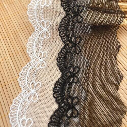 19Yds/Lot 6CM High Quality Wave Clothing Material DIY Craft Wedding Embroidery Lace Trim Ribbon