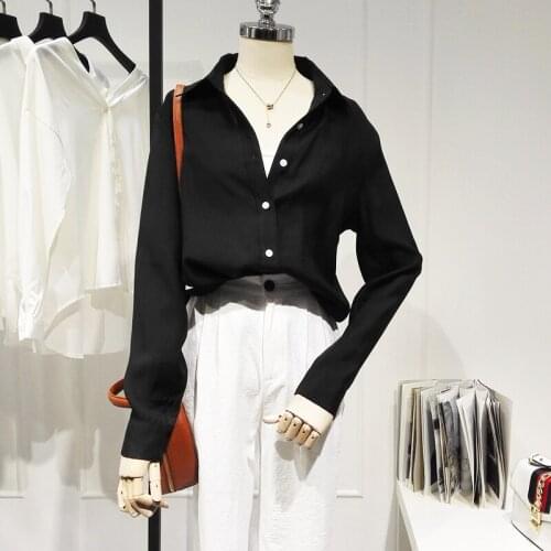 2021 Summer New Women Shirts V-neck Long-sleeved Office Lady Elegant Loose Female Shirts Outwear Coat Tops