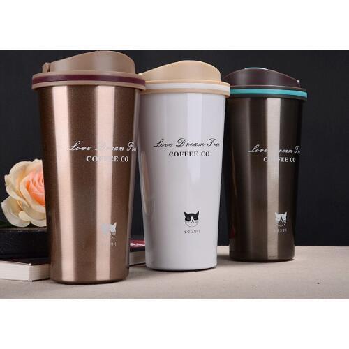 304 Stainless Steel Coffee Mugs with Lid New Fashion Thermo Cup High Quality Tea Mug Water Bottle Travel Coffee Mug couple