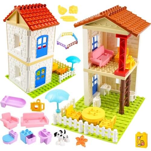 DIY Accessories Bricks Treehouse Base Plate Window House Sofa Furniture Large Particle Big Size Building Blocks Birthday Kid Toy