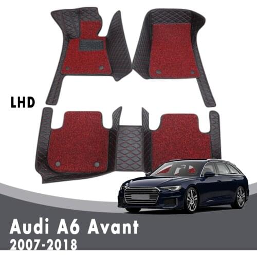 Car Floor Mats Double Layer Wire Loop For Audi A6 Avant 2018 2017 2016 2015 2014 2013 2012 2011 2010 2009 2008 2007 Foot Pads