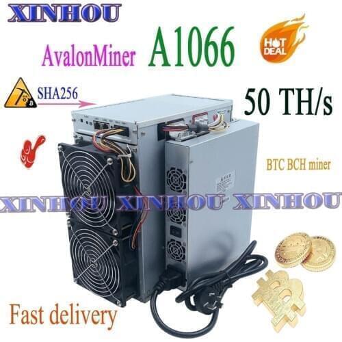 BTC BCH miner Avalon A1066 50T SHA256 Asic miner better than AvalonMiner 1066 M21S M20S M3 AntMiner S17+ S17e T17+ T17e T2T T3