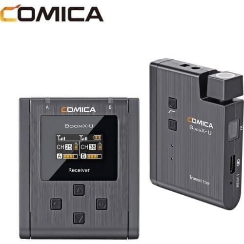 Comica BoomX-U U1 U2 Wireless Microphone Broadcasting Level Multi-Functional Mini UHF Wireless Distant Transmition Lavalier Mic