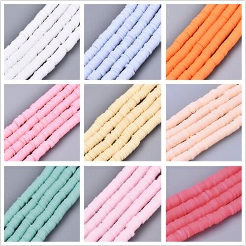 10 Strand Flat Round Handmade Polymer Clay Beads 6mm ForBracelet Necklace jewelry making DIY Crafts about 320~447pcs/strand