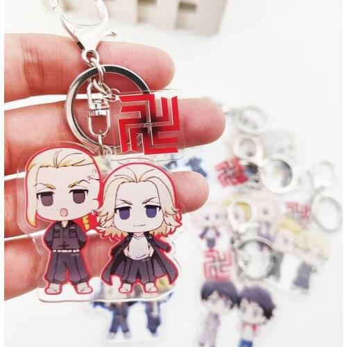 Hot Anime Tokyo Revengers Acrylic Keychain Mikey Draken Chifuyu Pendant Keyring Jewelry Collections Halloween Cosplay
