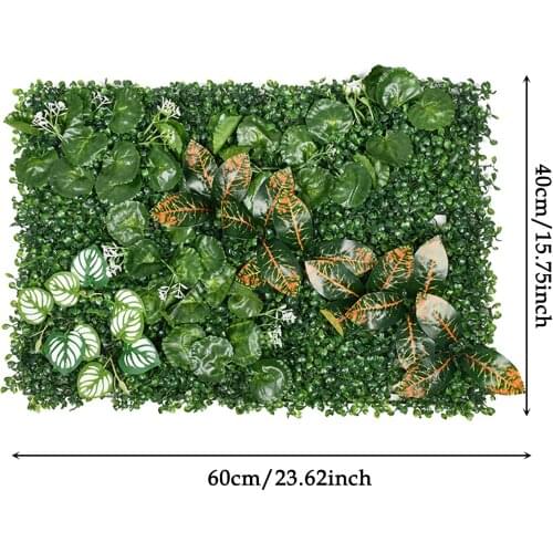40X60CM Artificial Plant Wall Flower Wall Panels Green Plastic Lawn Tropical Leaves Wedding Decoration Home Decor Accessories