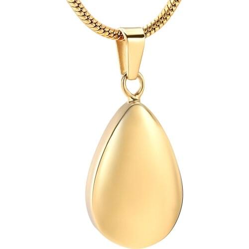 K12729 Stainless Steel Water Drop Cremation Jewelry for Ashes Pendant Urns Keepsake Memorial Women Necklace -Custom Engraved