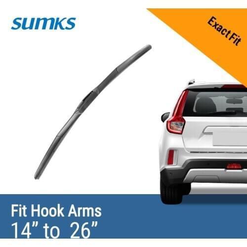 SUMKS Hybrid Wiper Blade Fit Hook Arms High Performance Aerodynamic Shape Strong Structure Auto Parts ( Pack of 1 )