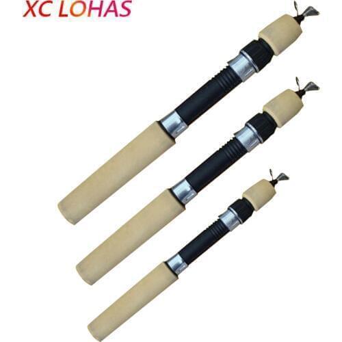 Mini Telescopic Ice Fishing Rod Portable Carbon Fiber River Shrimp Fishing Pole High Quality Winter Fishing Rod 60 80 100CM
