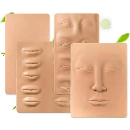 Reusable Makeup Mold 3D Tattoo Practice Skin Lips Eyebrows Face Practice Skin Training Fake Tattoo Practice Skin