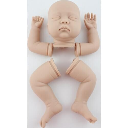 Handmade DIY 22inch Reborn Kits Soft Silicone Blank Baby Doll Mold Suede Cloth Body Set Hands-On Toy