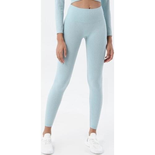 Nessaj Leggings For Fitness Women High Waist Soft Ribbed Seamless Sport Leggings Push Up Gym Tights Squat Proof Yoga Pants